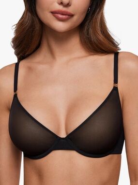 NWT Inlyric Sheer Unlined Balconette Bra - Black